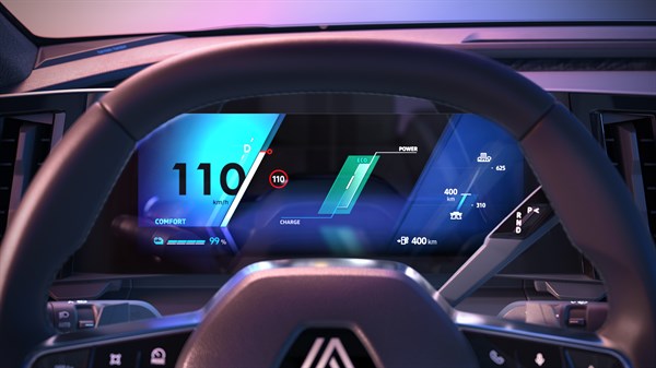 Driving range widget - Renault Scenic E-Tech electric