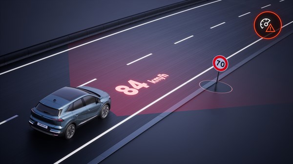 Renault Symbioz full hybrid E-Tech - traffic sign recognition with speed alert