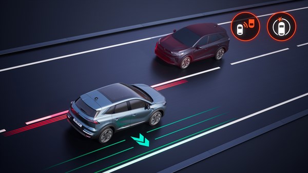Renault Symbioz full hybrid E-Tech - front detection with emergency trajectory correction