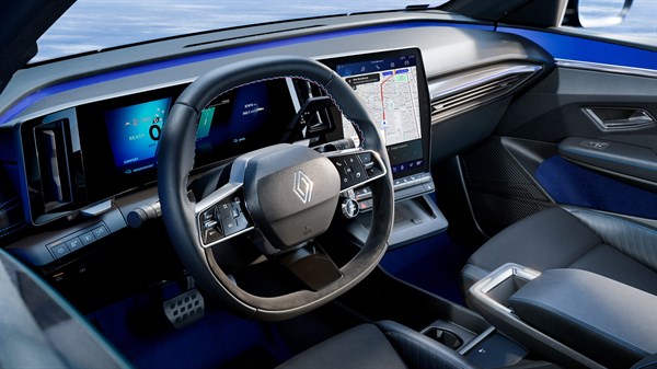 salons ar sporta pedāļiem un esprit Alpine lietotāja saskarni - Renault Megane E-Tech electric