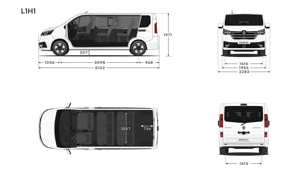 Renault Trafic Passenger - dimensions L1