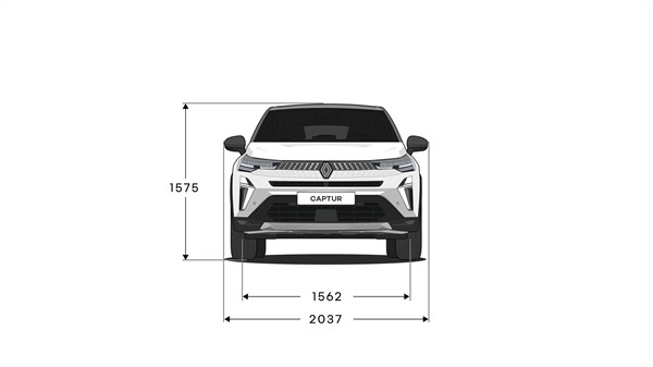 Rear end dimensions - Renault Captur full hybrid E-Tech