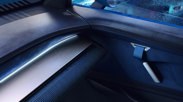 Renault 8 Gordini Concept - leather and Alcantara® interior with blue suede accents