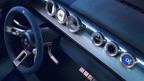 Renault 8 Gordini Concept  - digital round gauges