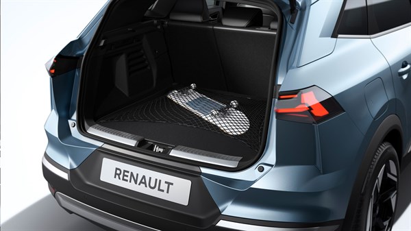 Renault Symbioz full hybrid E-Tech - seuil de coffre et filet de coffre